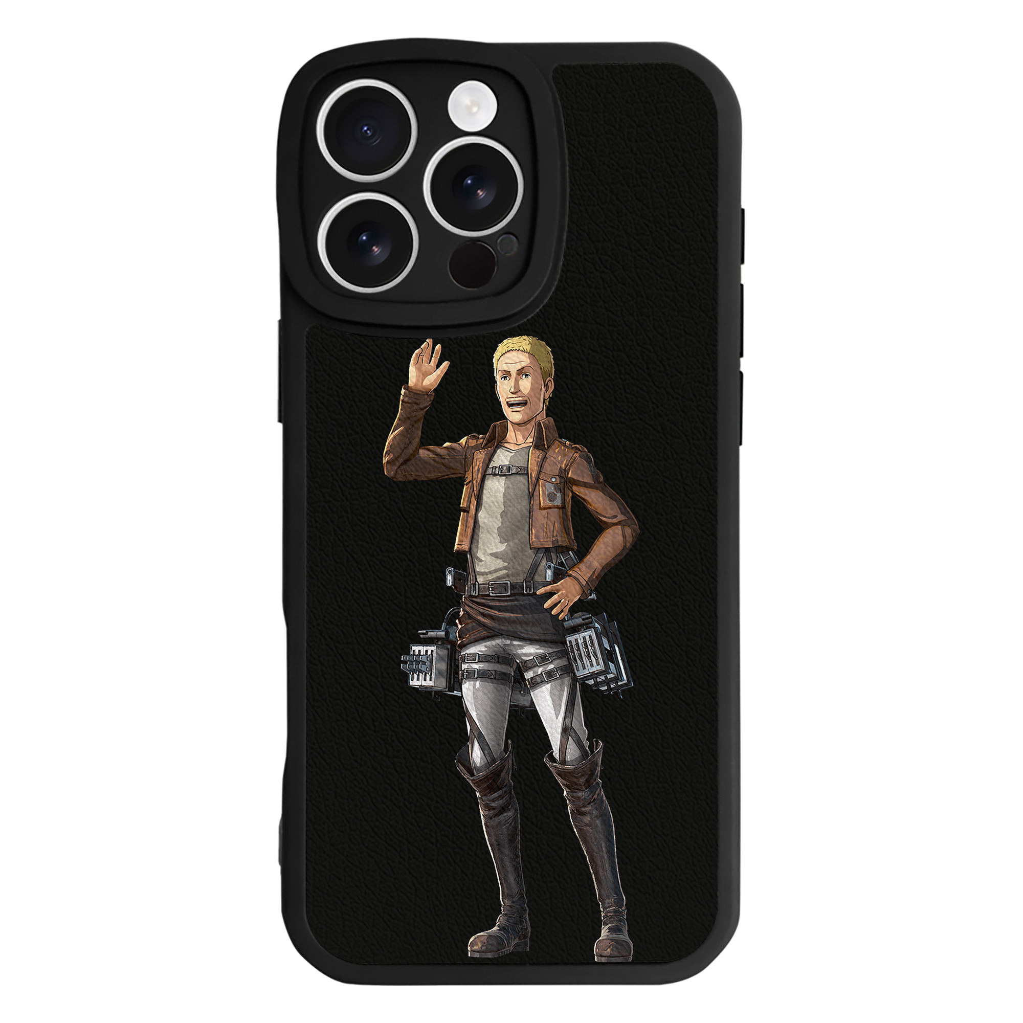 （画像用） 進撃の巨人 ハンネス Attack on Titan Hannes 【iPhone 16シリーズ対応】シリコンスマホケース（レザー調） 材質：シリコン